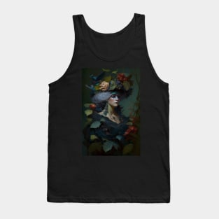 Flower Witch Moody Dark Painting Tank Top